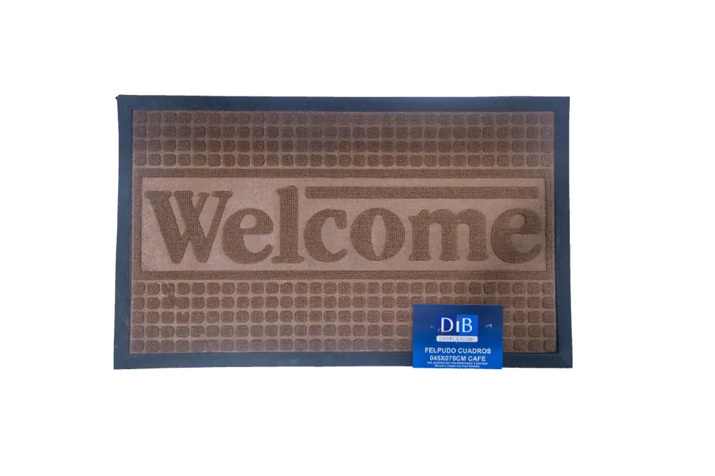 Tapete felpudo cuadros Welcome